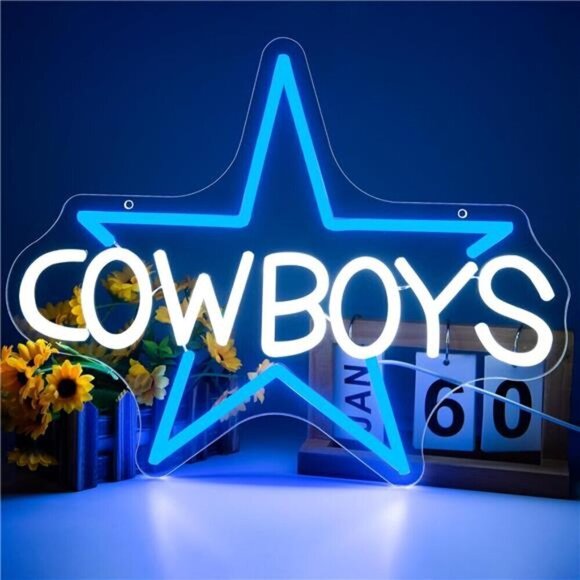 NFL Dallas Cowboys Football Neon Sign Wall Decor LED Light Sports Decor Man Cave - Picture 1 of 7